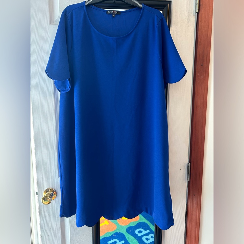 Vibrant Blue Boxy Shift Dress